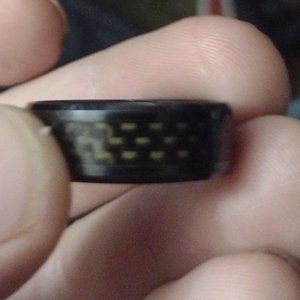 Black ceramic carbon fiber wedding ring